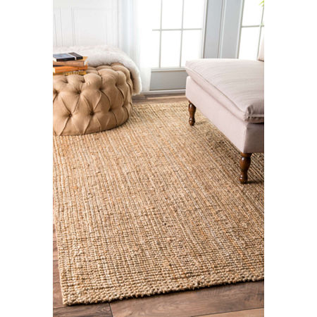 NuLoom Hand Woven Ashli Solid Jute Rug, One Size, White