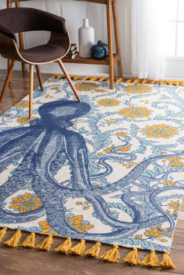 nuLoom Thomas Paul Flatweave Cotton Octopus Rug