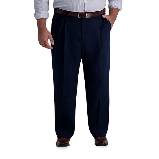 Haggar® Mens Iron Free Big and Tall Classic Fit Pleated Khaki Pant ...