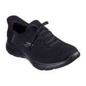 All black skechers shops sneakers