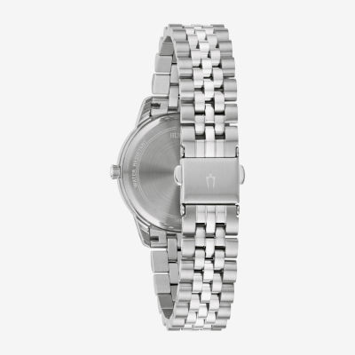 Bulova Classic Unisex Adult Crystal Accent Silver Tone Stainless Steel Bracelet Watch 96p226
