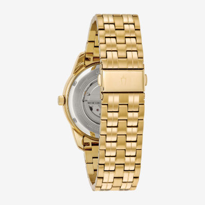 Bulova Classic Unisex Adult Automatic Gold Tone Stainless Steel Bracelet Watch 97a132