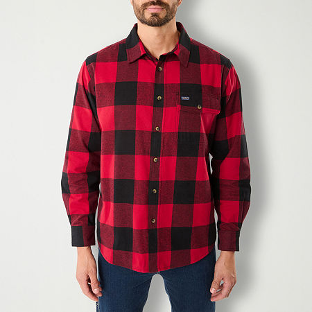 Smiths Workwear Big And Tall Mens Regular Fit Long Sleeve Flannel Shirt, 3x-large, Red