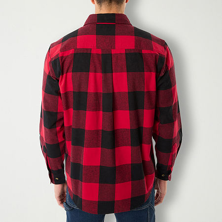 Smiths Workwear Big And Tall Mens Regular Fit Long Sleeve Flannel Shirt, 3x-large, Red