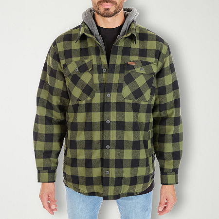 Smiths Workwear Sherpa Lined Flannel Mens Lined Big And Tall Midweight Shirt Jacket, 3x-large, Green