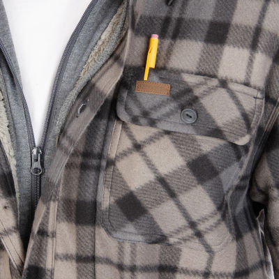 Smiths Workwear Sherpa Microfleece Mens Lined Big and Tall Midweight Shirt Jacket
