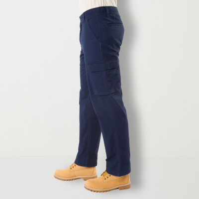 Smith's Workwear Men's Bonded Fleece Lined Work-Stretch Duck Canvas Utility Cargo Pants