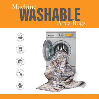 Covington Home Chelsea Vintage Center Medallion Washable Indoor ...