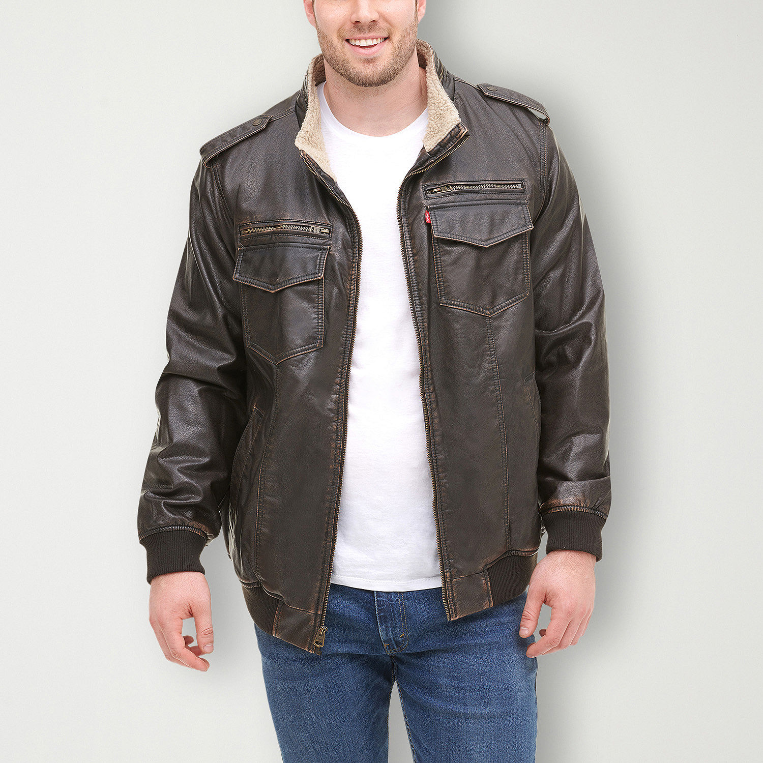 Levi's® Faux Leather Bomber Jacket Big and Tall - JCPenney
