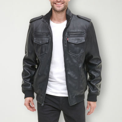 Levi's Faux Leather Varsity Bomber Jacket - Men's - Saddle M