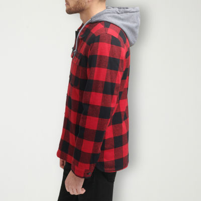Levi's® Men's Sherpa Lined Hooded Plaid Shirt Jacket