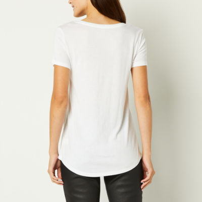 a.n.a Womens Scoop Neck Short Sleeve T-Shirt