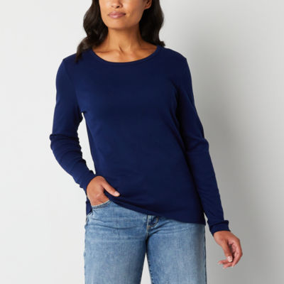 St john's bay shop women's long sleeve shirts