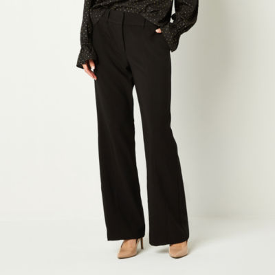 Ryegrass Womens Mid Rise Flare Flat Front Pant