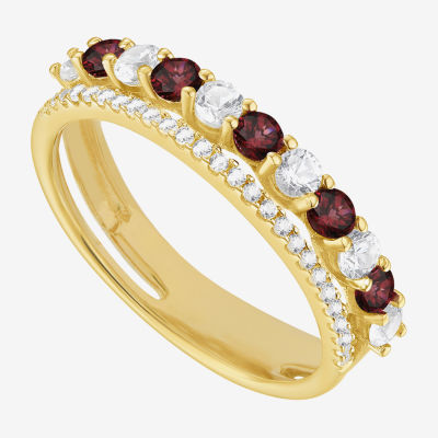 Womens Lab Created Gemstone 14K Gold Over Silver Stackable Rings