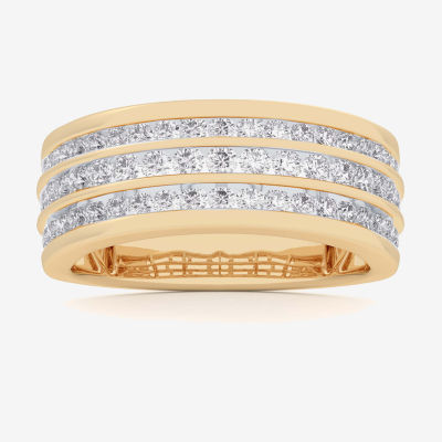 (G-H / Vs1-Vs2) Womens 1 CT. T.W. Lab Grown White Diamond 10K Gold Anniversary Cocktail Ring