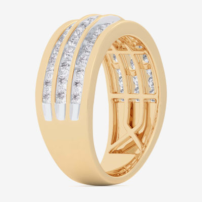 (G-H / Vs1-Vs2) Womens 1 CT. T.W. Lab Grown White Diamond 10K Gold Anniversary Cocktail Ring