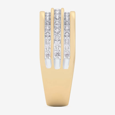 (G-H / Vs1-Vs2) Womens 1 CT. T.W. Lab Grown White Diamond 10K Gold Anniversary Cocktail Ring