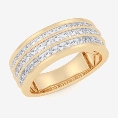 (G-H / Vs1-Vs2) Womens 1 CT. T.W. Lab Grown White Diamond 10K Gold Anniversary Cocktail Ring