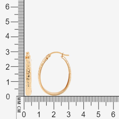 Womens 10K Gold 30mm Oval Hoop Earrings