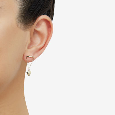 10K Gold Round Drop Earrings