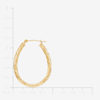 14K Gold 28mm Round Hoop Earrings