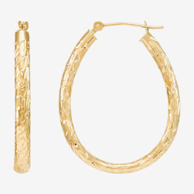 14K Gold 28mm Round Hoop Earrings