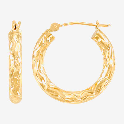 14K Gold 20mm Round Hoop Earrings