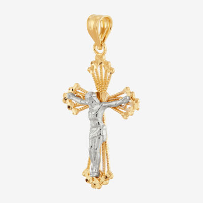 Women’s 14K Gold Two-Tone Crucifix Cross Pendant