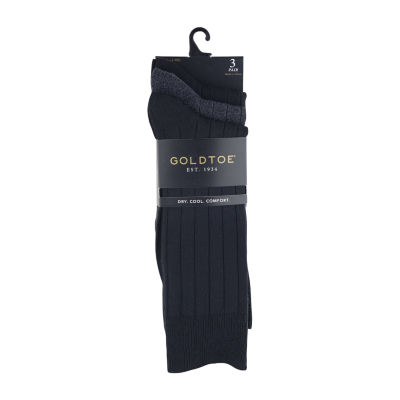 Gold Toe 3 Pair Crew Socks Mens