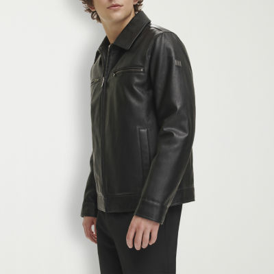 Dockers Mens Lined Midweight Faux Leather Coat