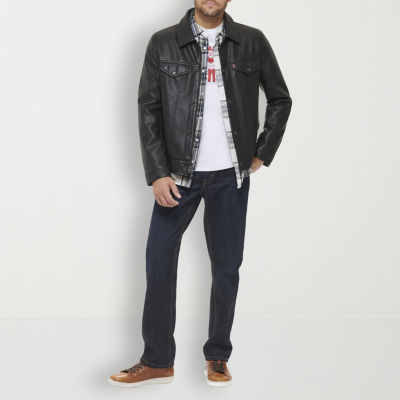 Levi's® Mens Midweight Faux Leather Trucker Jacket