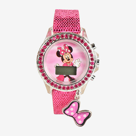 Disney Minnie Mouse Girls Digital Multicolor Strap Watch Mnh4096jc, One Size