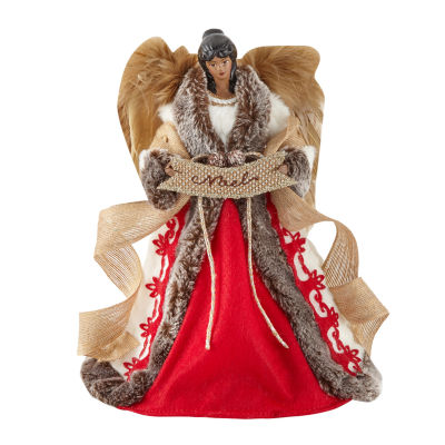 North Pole Trading Co. 12in Noel African American Christmas Angels Figurine