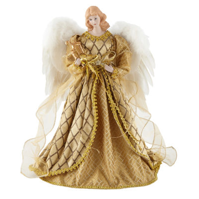 North Pole Trading Co. 16in Gold Christmas Angel Figurine