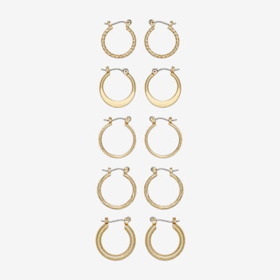 Mixit Womens Stainless Steel Hypoallergenic 5 Pair Earring Set
