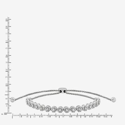 Limited Quantities! Womens 1/ CT. T.W. Natural White Diamond Sterling Silver Bolo Bracelet