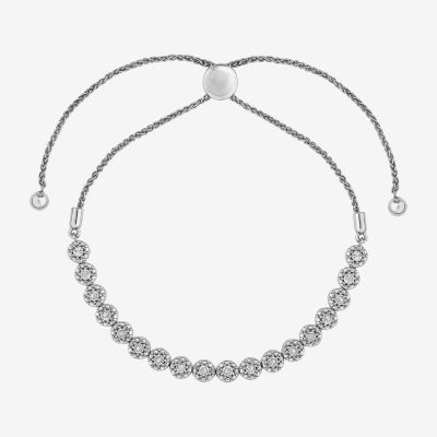 Limited Quantities! Womens 1/ CT. T.W. Natural White Diamond Sterling Silver Bolo Bracelet