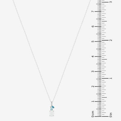 Limited Quantities! Womens Lab Created Opal Sterling Silver 18 Inch Pendant Necklace
