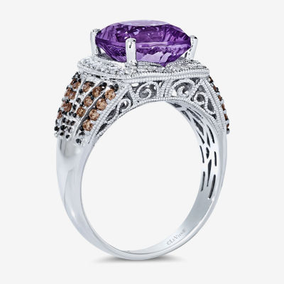 Le Vian® Grand Sample Sale™ Ring featuring 3 1/2 CT. Grape Amethyst™ 1/4 CT. Chocolate Diamonds® 1/8 CT. Vanilla Diamonds® set in 14K Vanilla Gold®