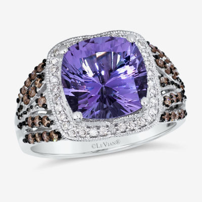 Le Vian® Grand Sample Sale™ Ring featuring 3 1/2 CT. Grape Amethyst™ 1/4 CT. Chocolate Diamonds® 1/8 CT. Vanilla Diamonds® set in 14K Vanilla Gold®