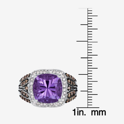 Le Vian® Grand Sample Sale™ Ring featuring 3 1/2 CT. Grape Amethyst™ 1/4 CT. Chocolate Diamonds® 1/8 CT. Vanilla Diamonds® set in 14K Vanilla Gold®