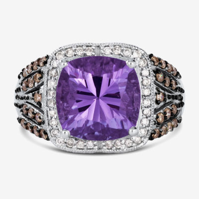 Le Vian® Grand Sample Sale™ Ring featuring 3 1/2 CT. Grape Amethyst™ 1/4 CT. Chocolate Diamonds® 1/8 CT. Vanilla Diamonds® set in 14K Vanilla Gold®