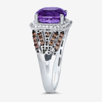 Le Vian® Grand Sample Sale™ Ring featuring 3 1/2 CT. Grape Amethyst™ 1/4 CT. Chocolate Diamonds® 1/8 CT. Vanilla Diamonds® set in 14K Vanilla Gold®