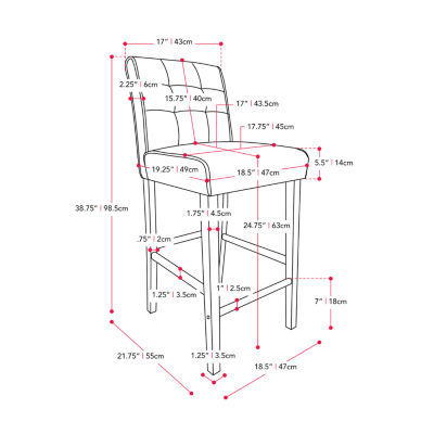 Leila Counter Height Upholstered Tufted Bar Stool