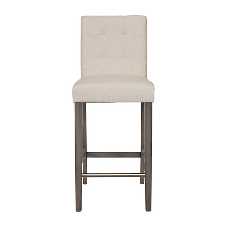 Leila Upholstered Tufted Bar Stool, One Size, Beige