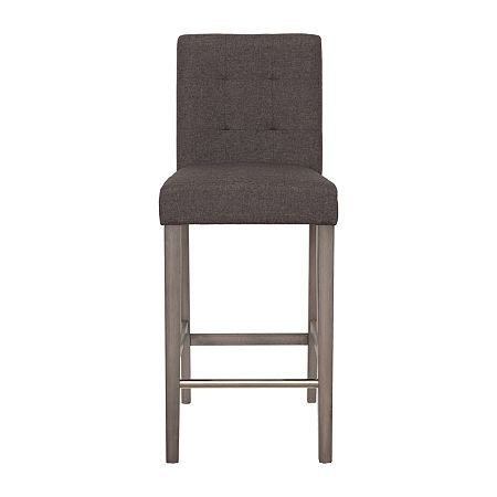 Leila Upholstered Tufted Bar Stool, One Size, Brown