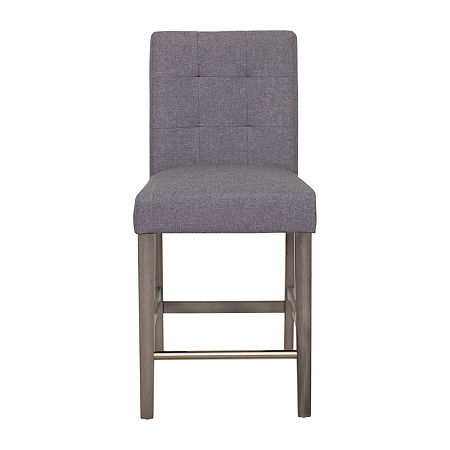 Leila Counter Height Upholstered Tufted Bar Stool, One Size, Gray