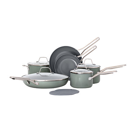 Calphalon Ceramic 12-pc. Non-Stick Cookware Set, One Size, Silver