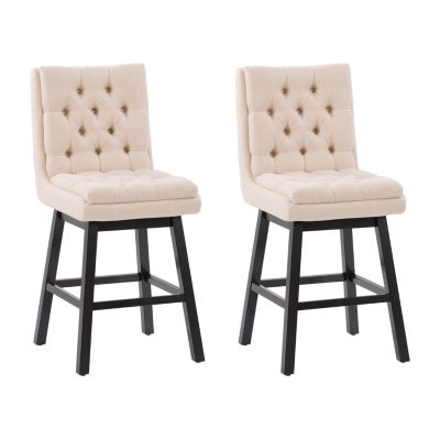Corliving Boston Dining Collection 2-pc. Upholstered Tufted Bar Stool